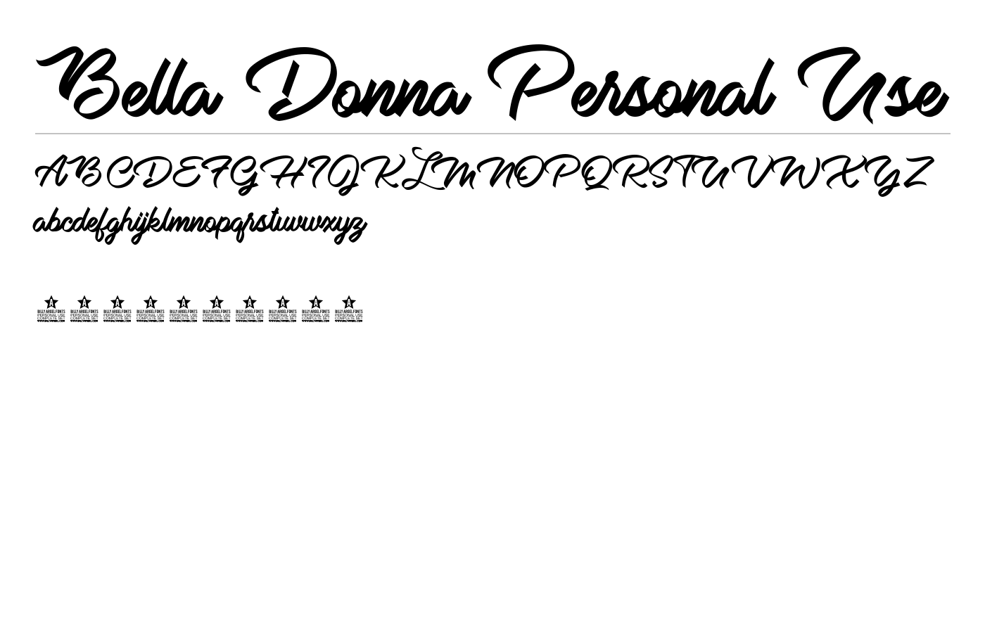 Bella Donna Personal Use Font preview