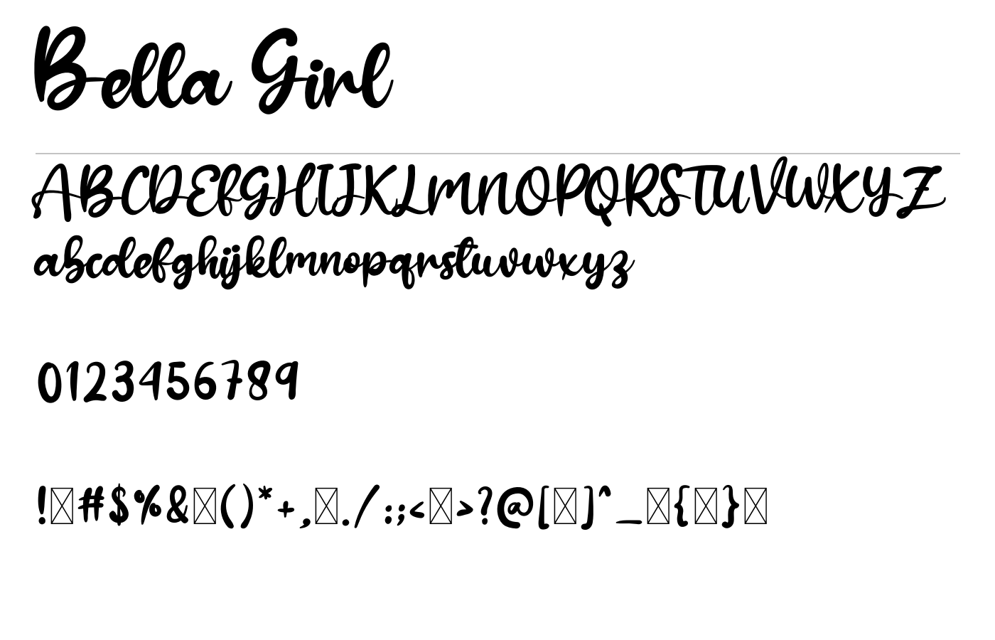 Bella Girl Font preview