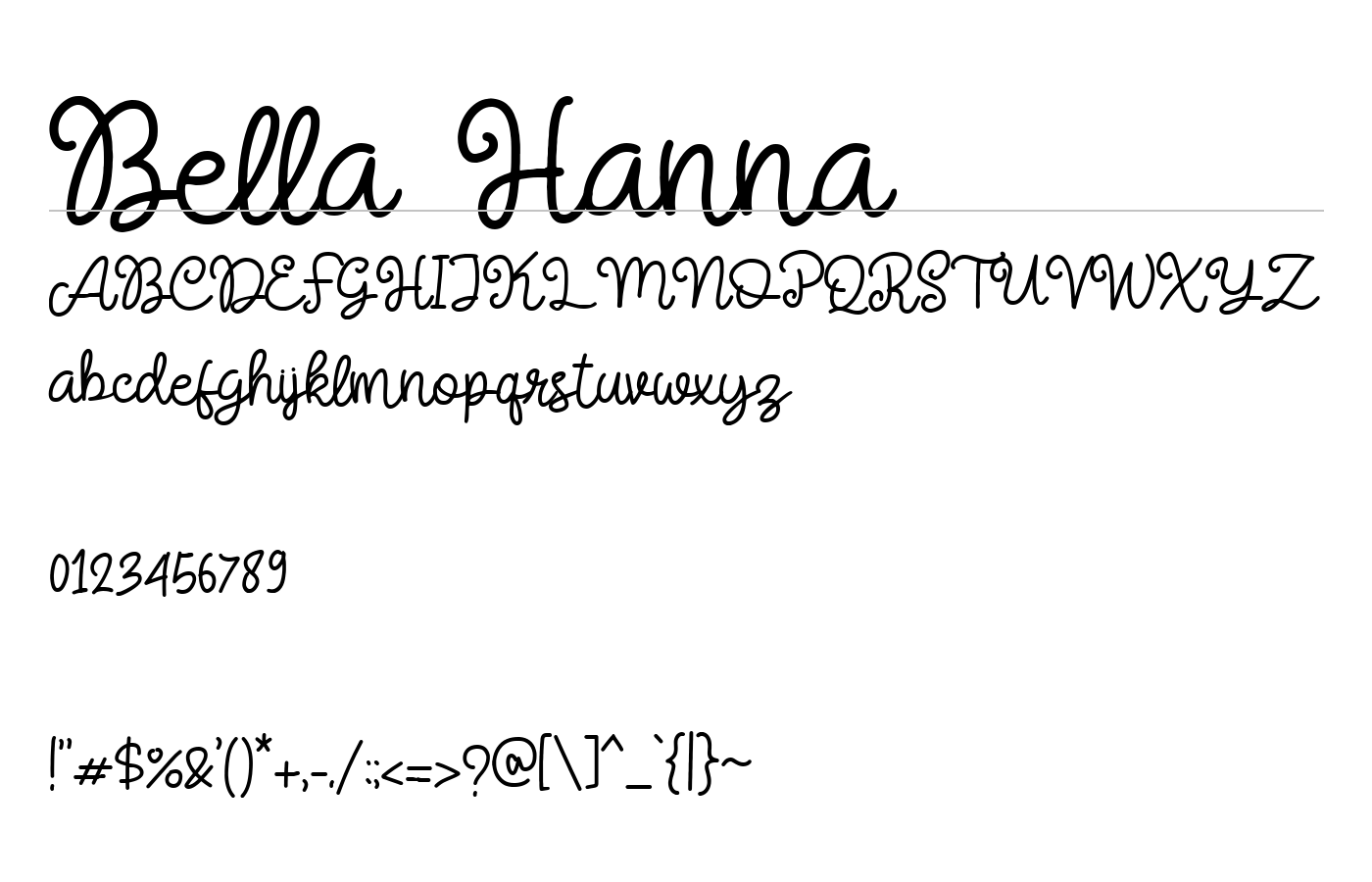 Bella Hanna Font preview
