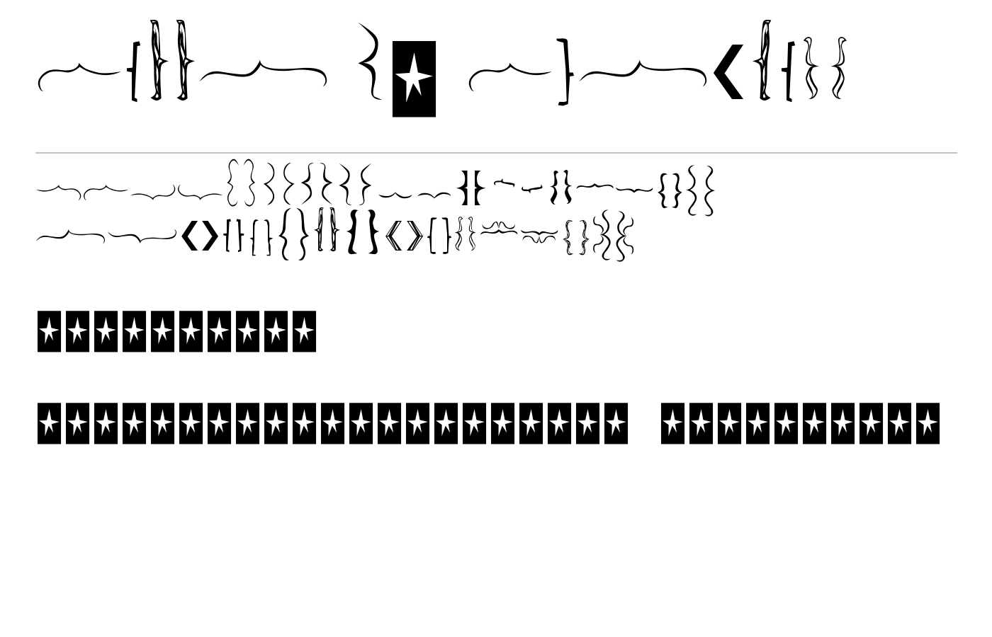 Bella K. Brackets Font preview