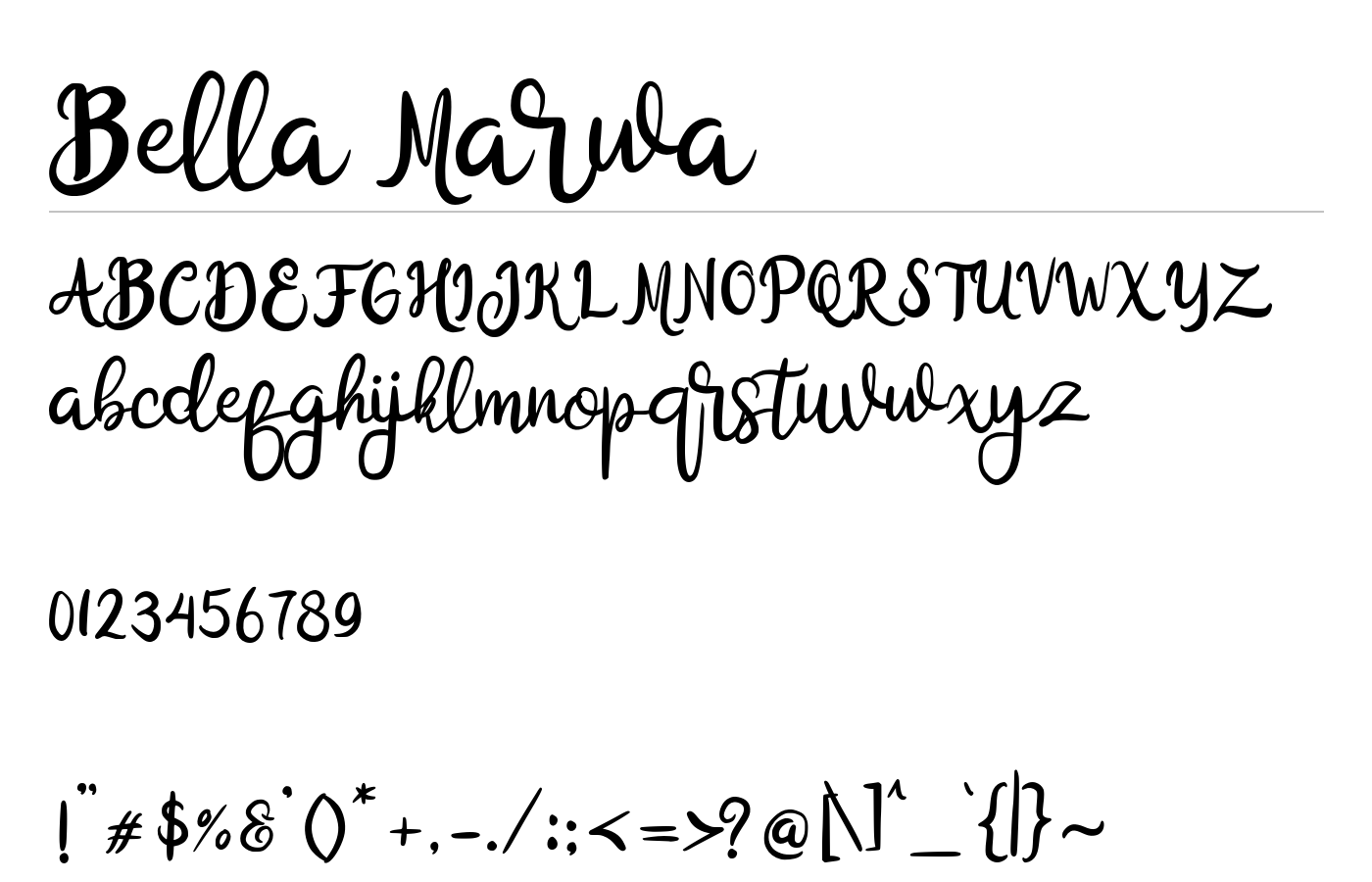 Bella Marwa Font preview