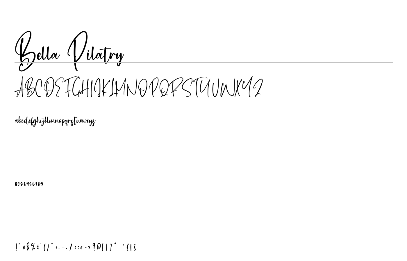 Bella Pilatry Font preview