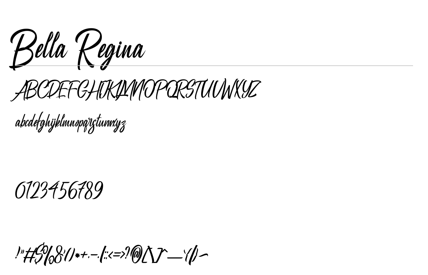 Bella Regina Font preview