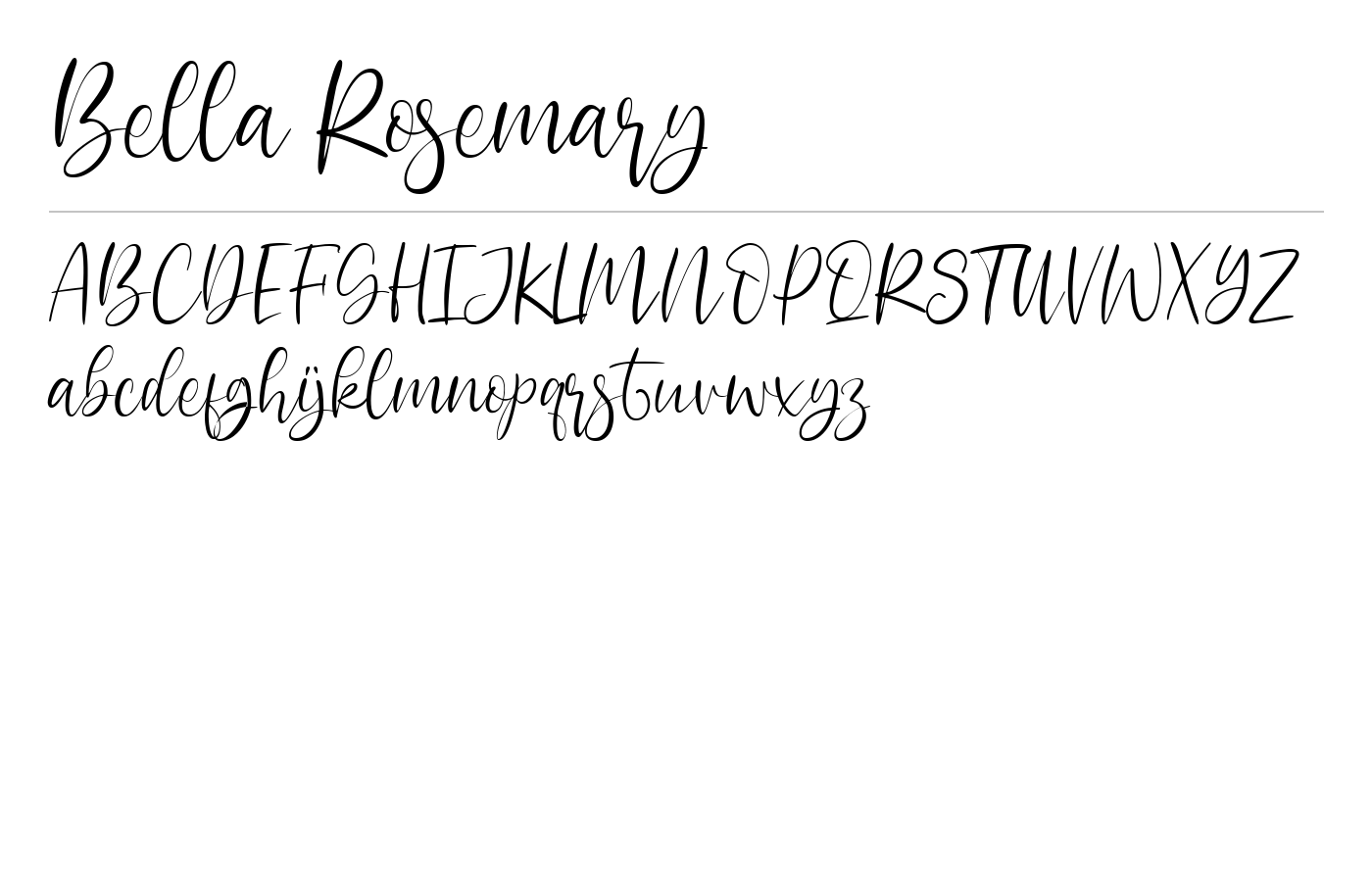 Bella Rosemary Font preview