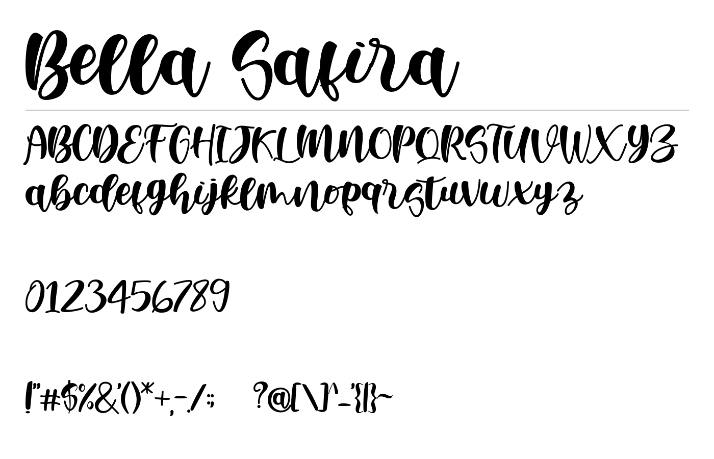 Bella Safira Font preview