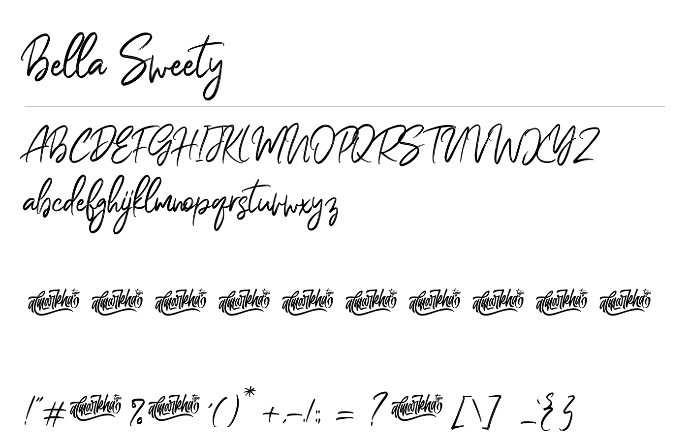 Bella Sweety Font preview