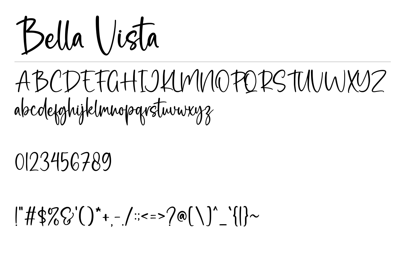 Bella Vista Font preview