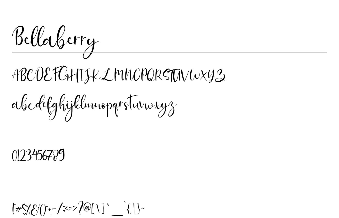 Bellaberry Font preview
