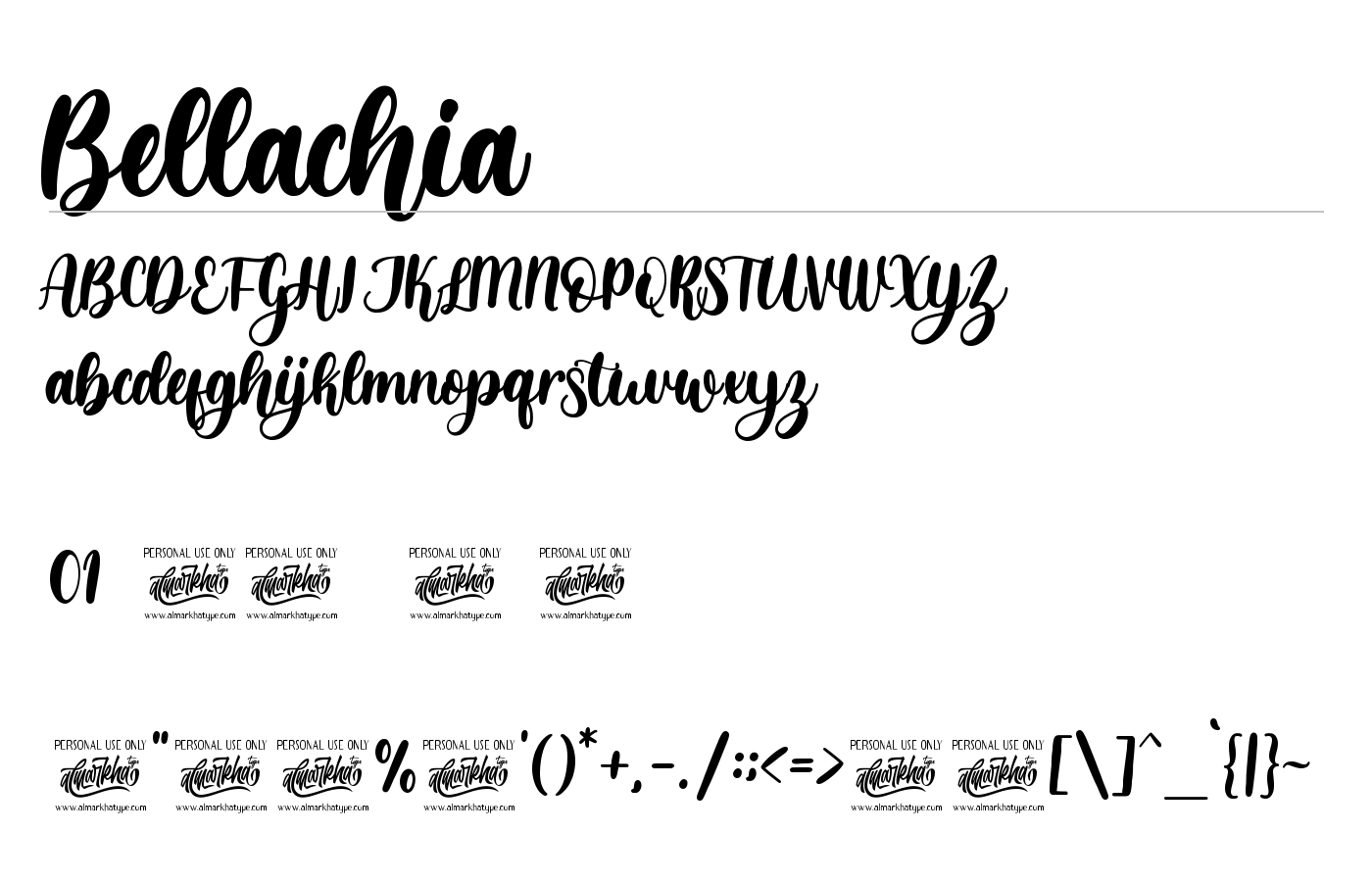 Bellachia Font preview