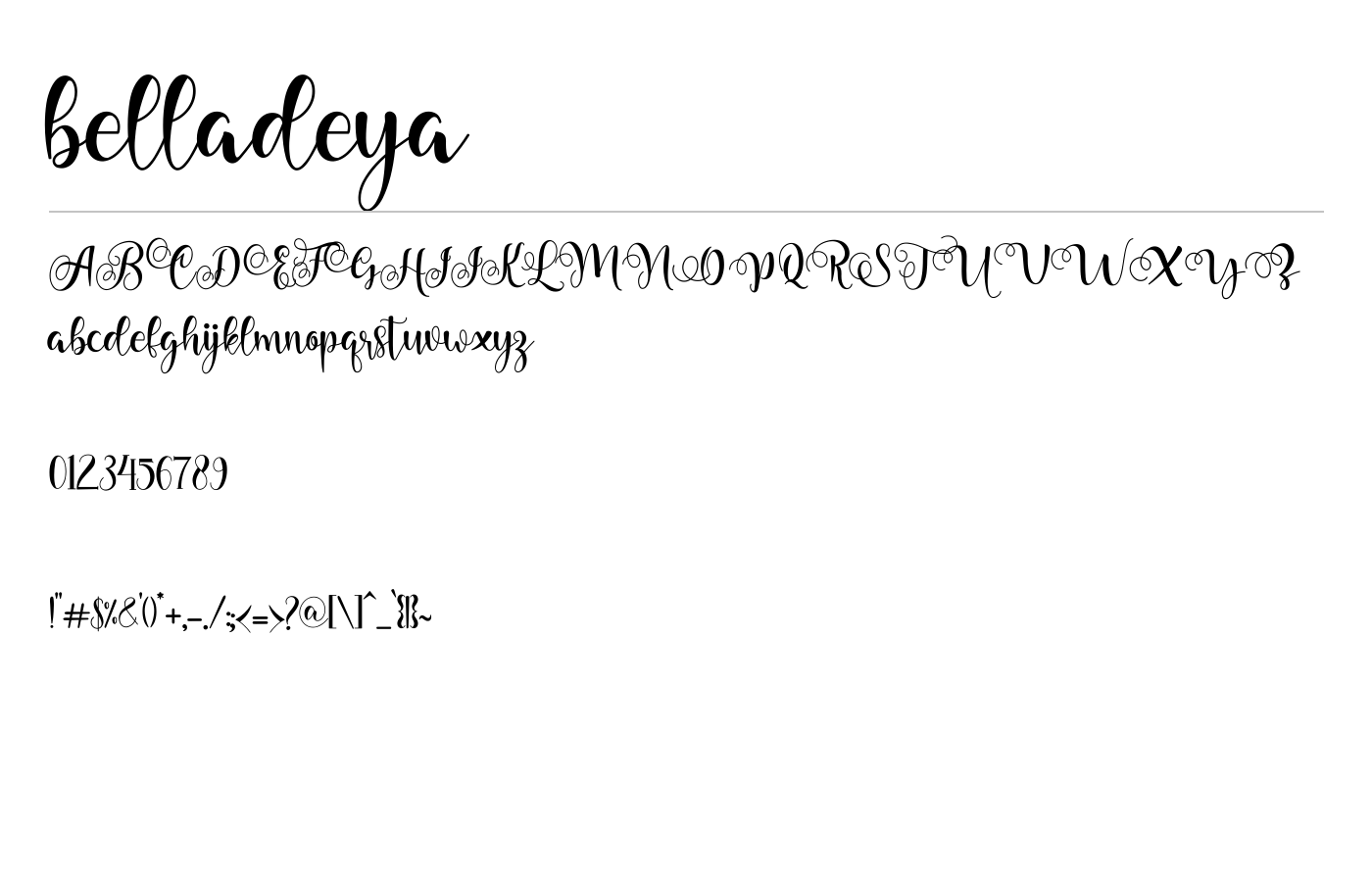 belladeya Font preview
