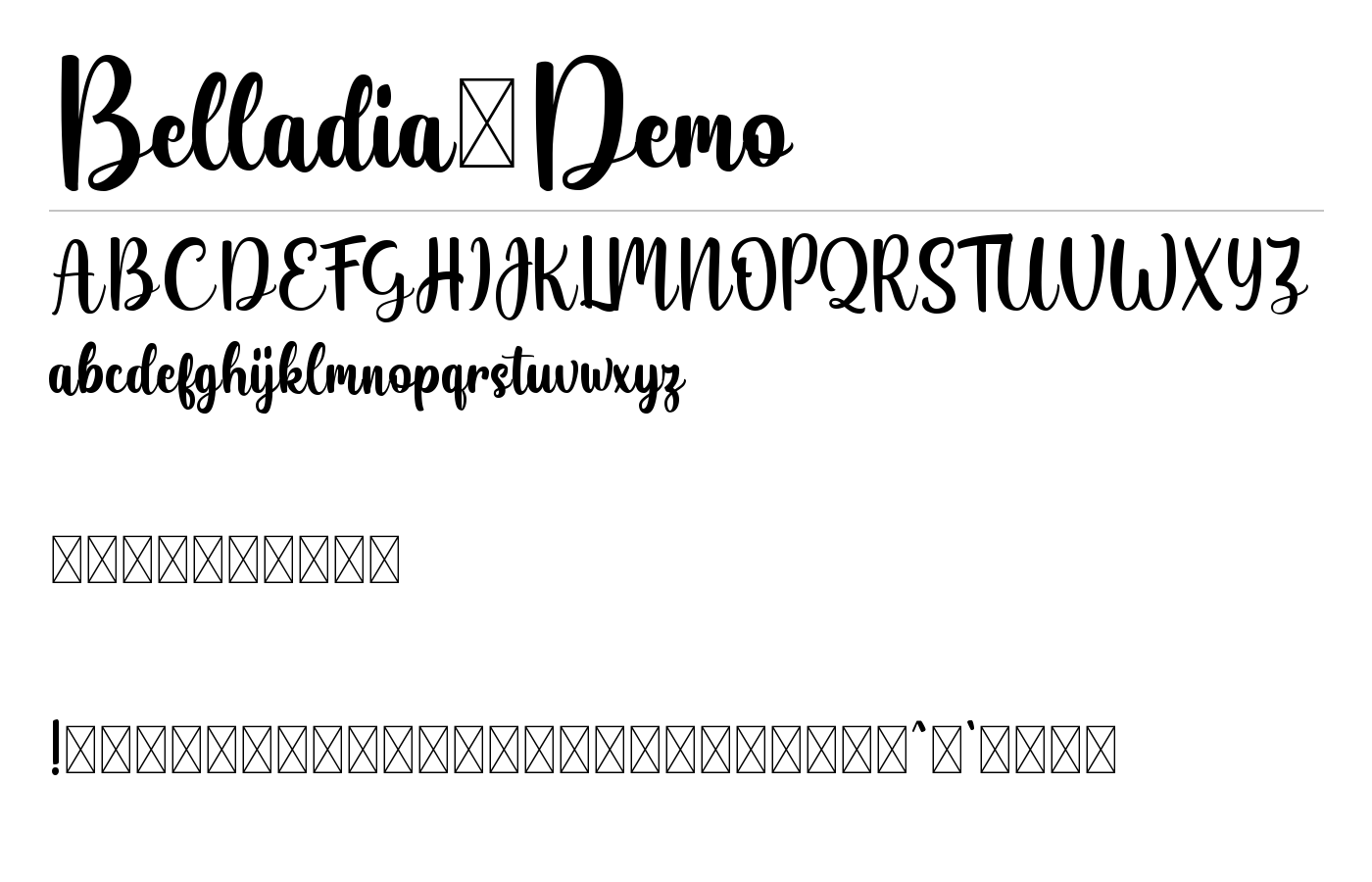 Belladia-Demo Font preview