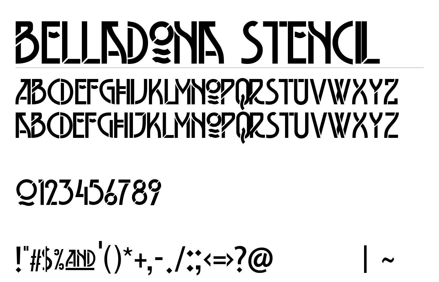 Belladona Stencil Font preview