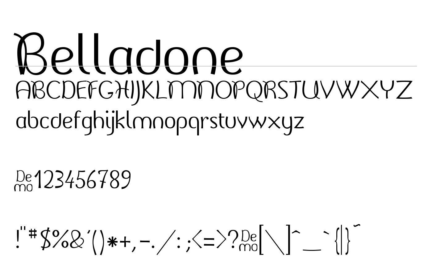 Belladone Font preview
