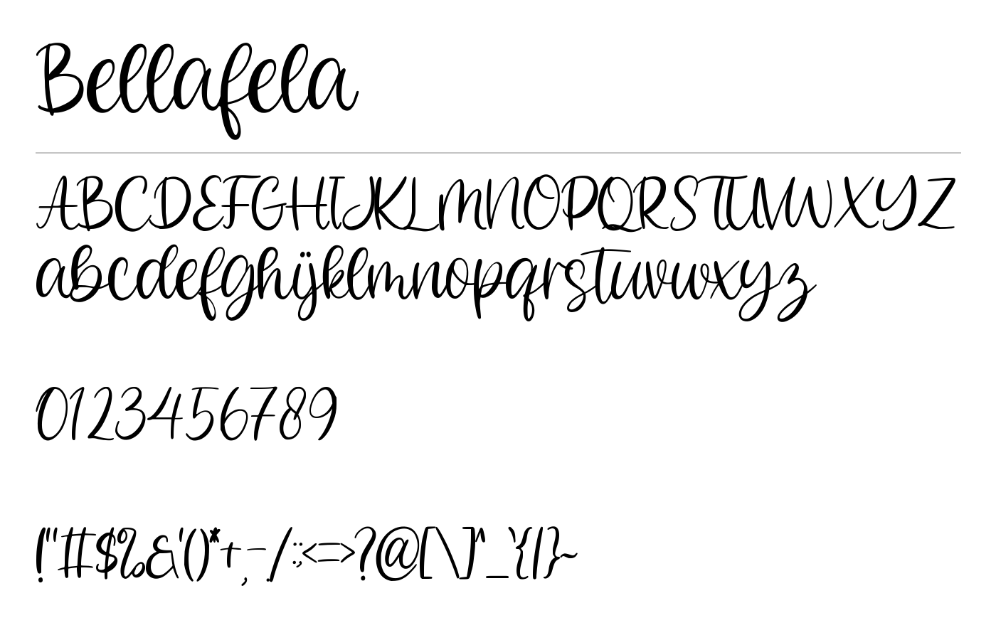 Bellafela Font preview