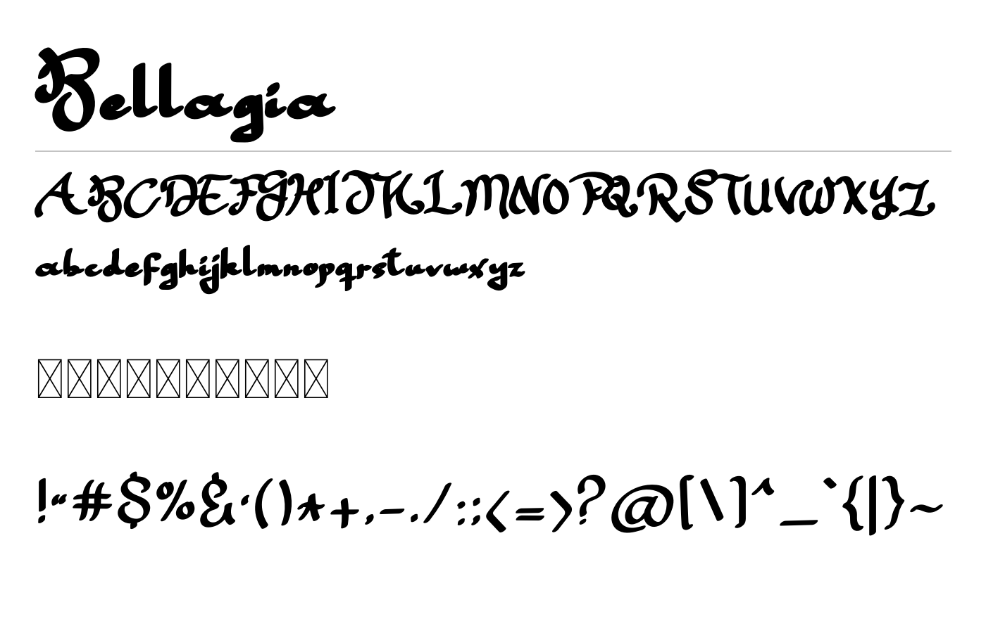 Bellagia Font preview