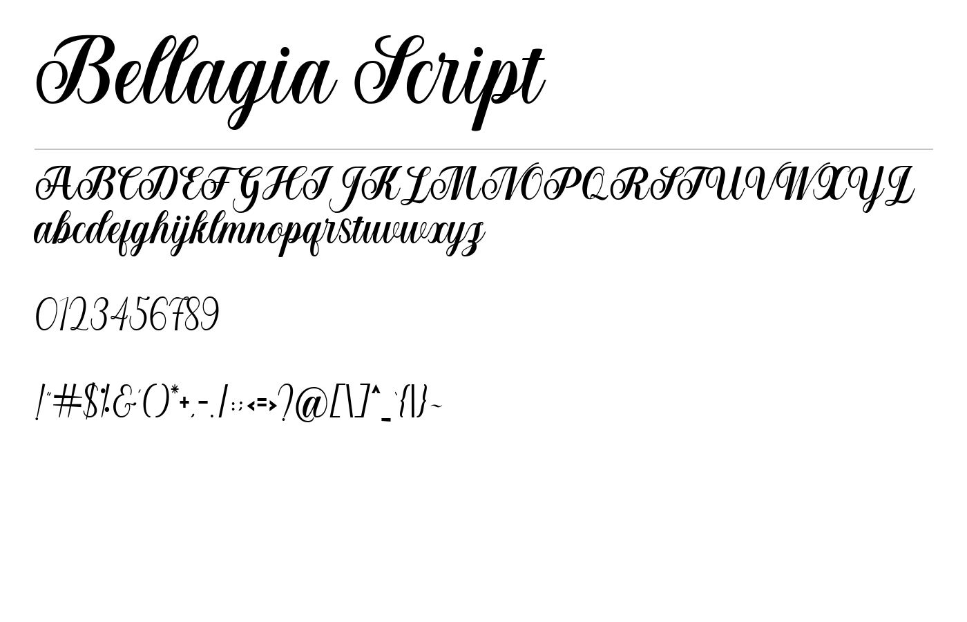 Bellagia Script Font preview