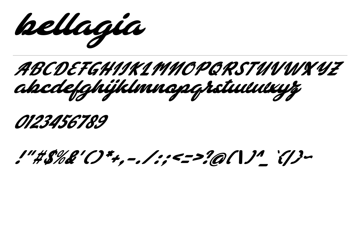 bellagia Font preview