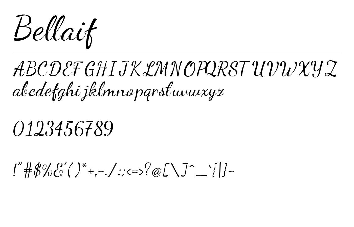 Bellaif Font preview