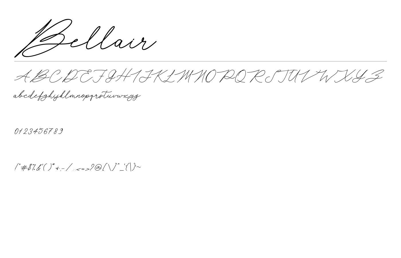 Bellair Font preview