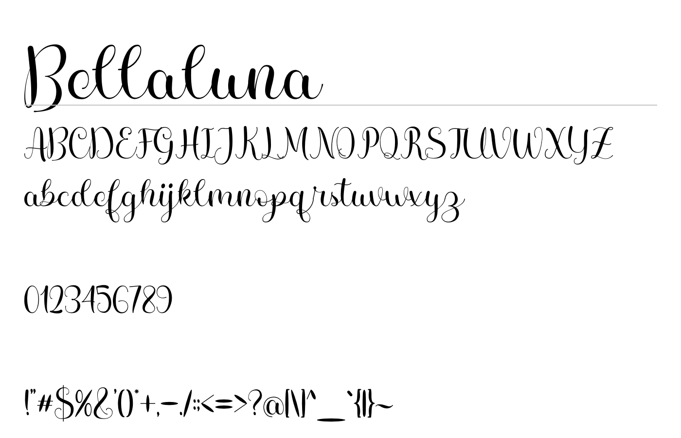 Bellaluna Font preview