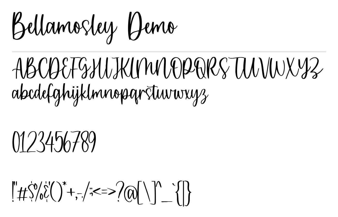 Bellamosley Demo Font preview