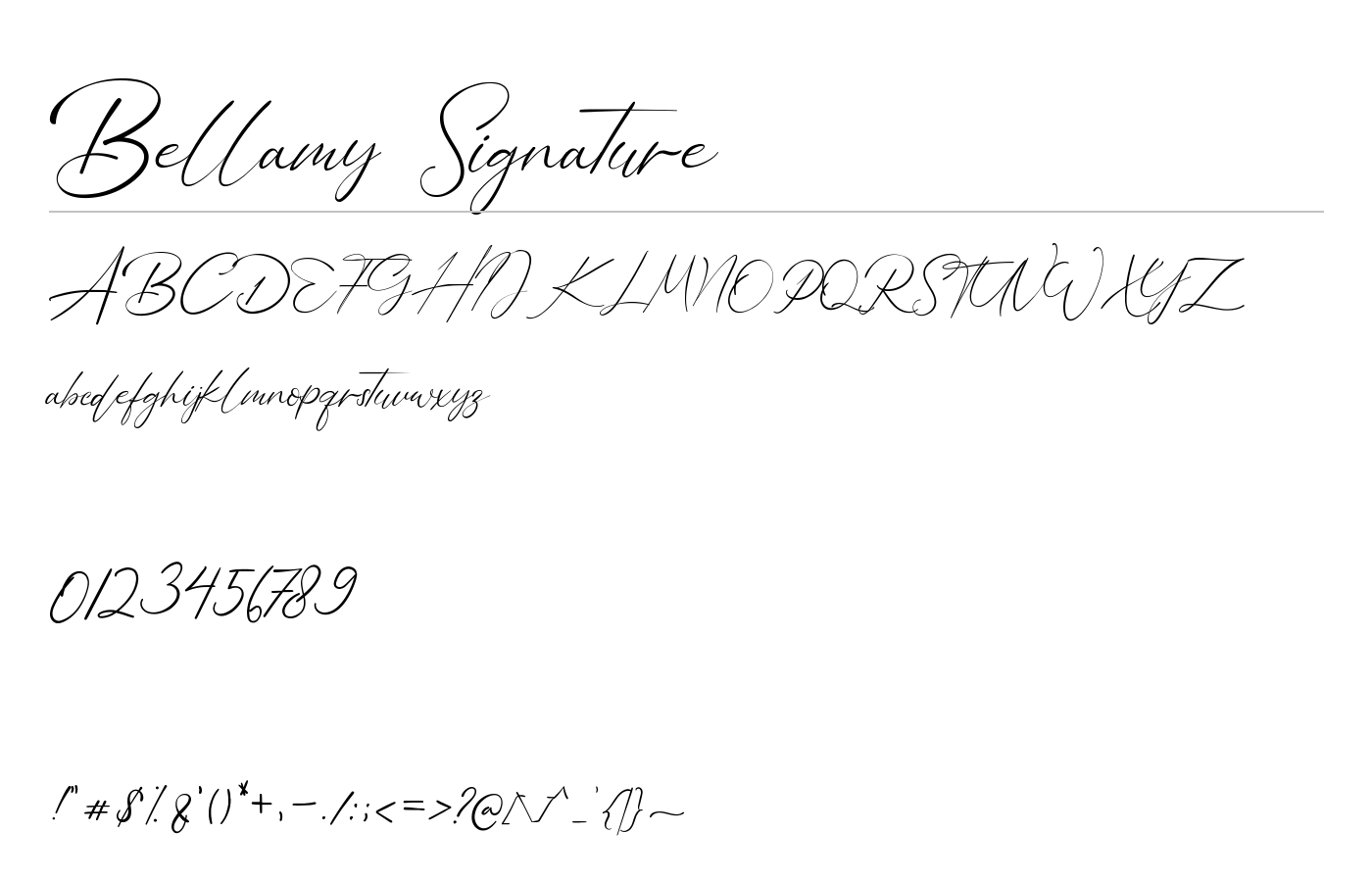 Bellamy Signature Font preview