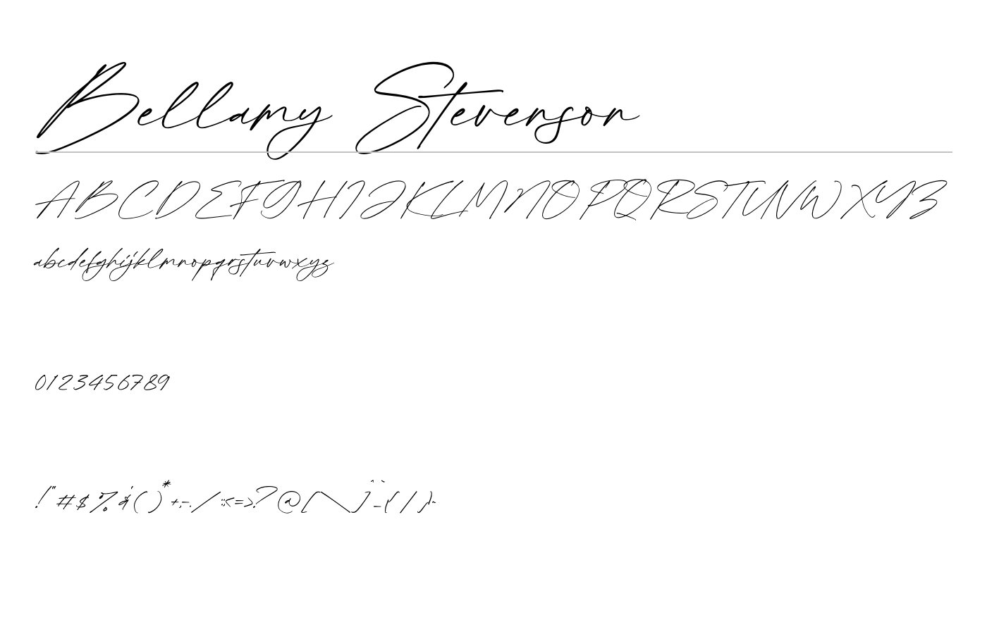 Bellamy Stevenson Font preview