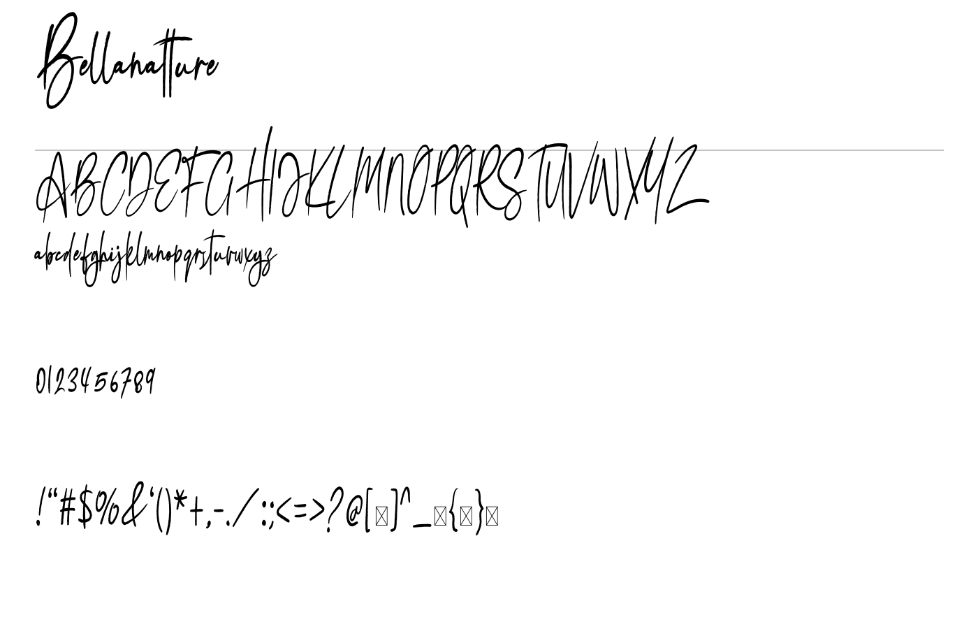 Bellanatture Font preview