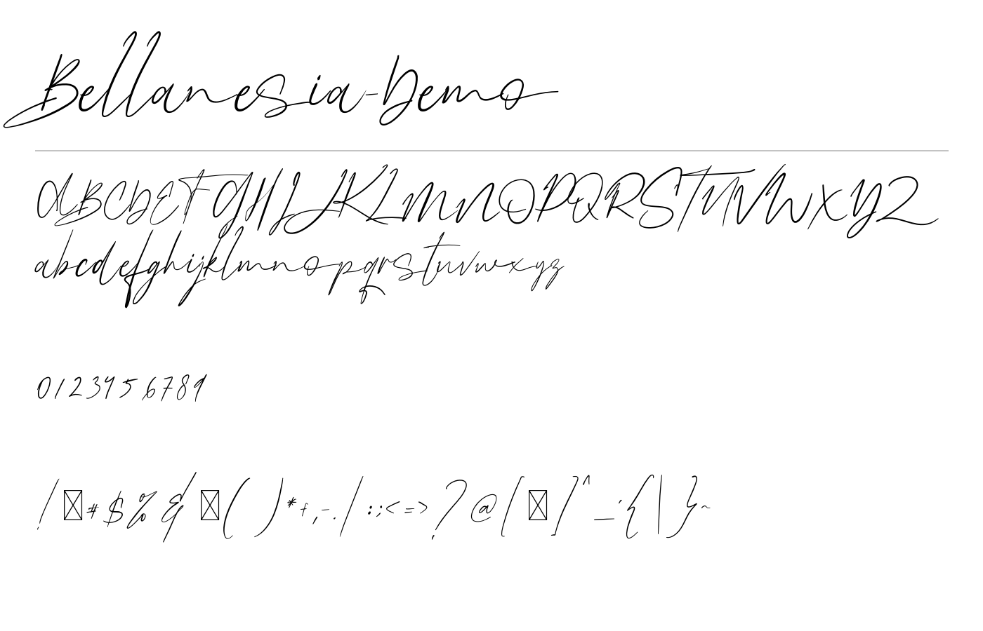 Bellanesia-Demo Font preview