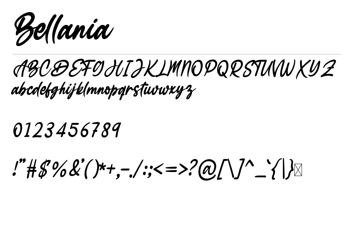 Bellania Font preview