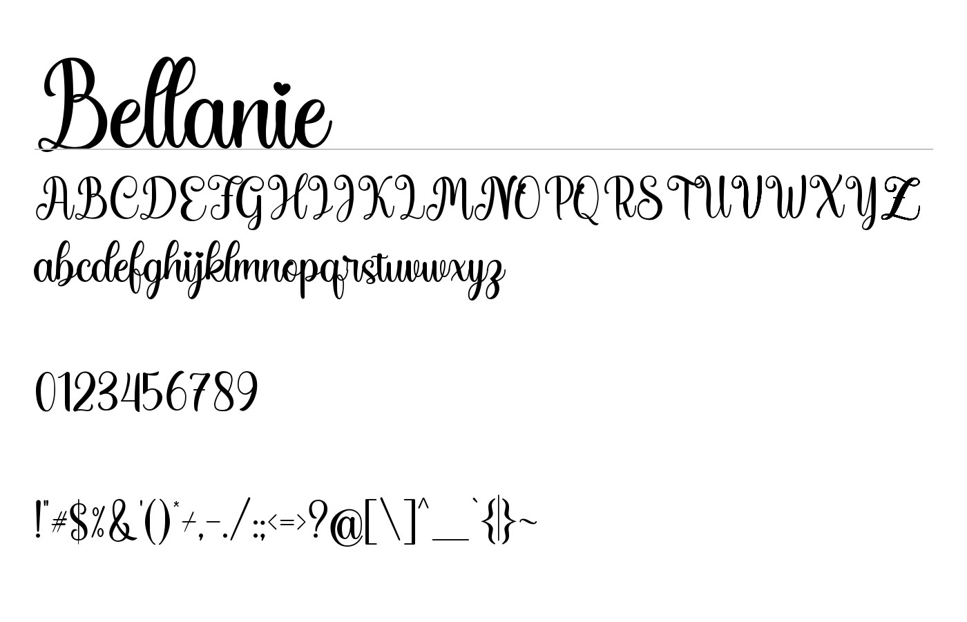 Bellanie Font preview