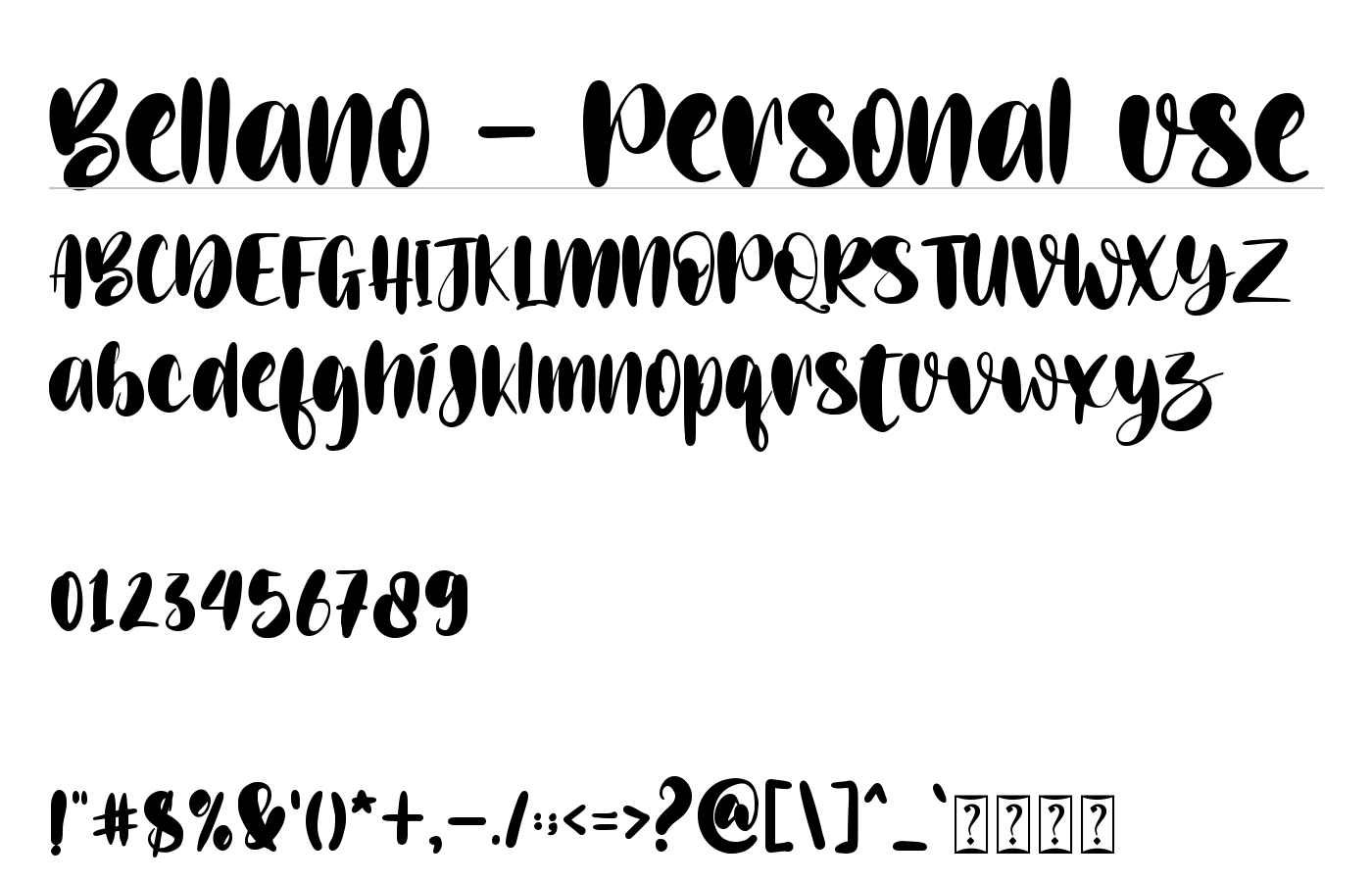 Bellano - Personal use Font preview