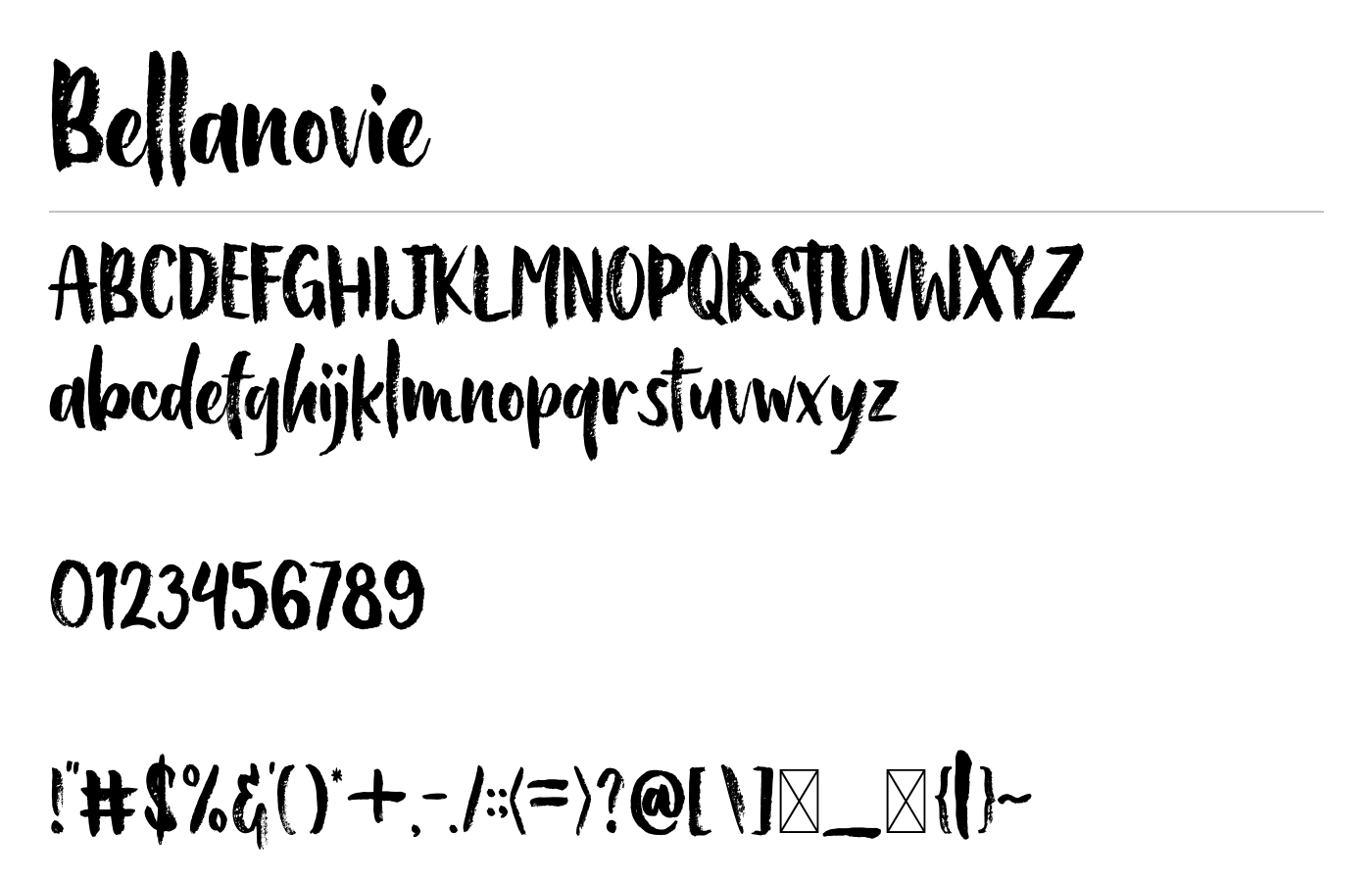 Bellanovie Font preview