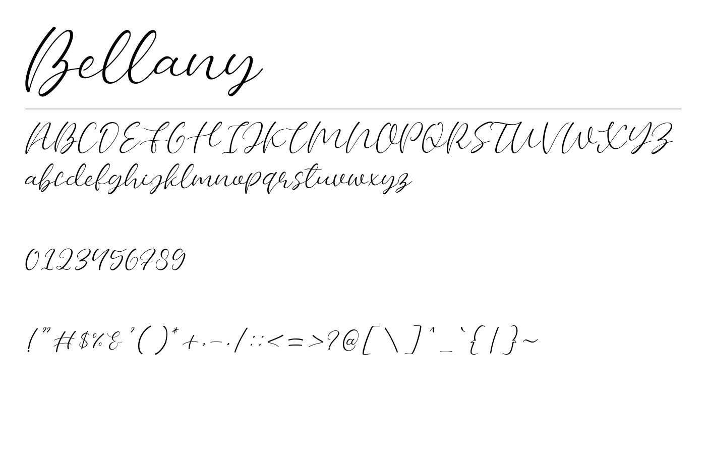 Bellany Font preview