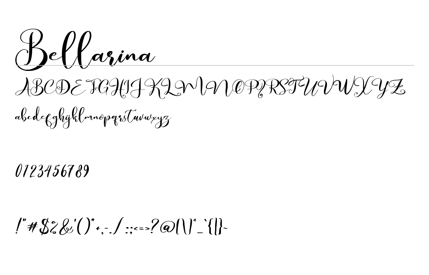 Bellarina Font preview