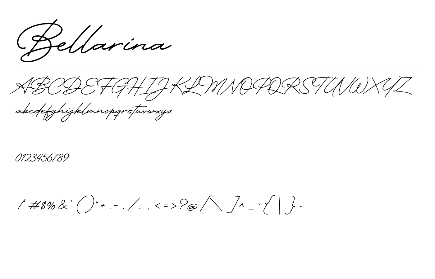 Bellarina Font preview