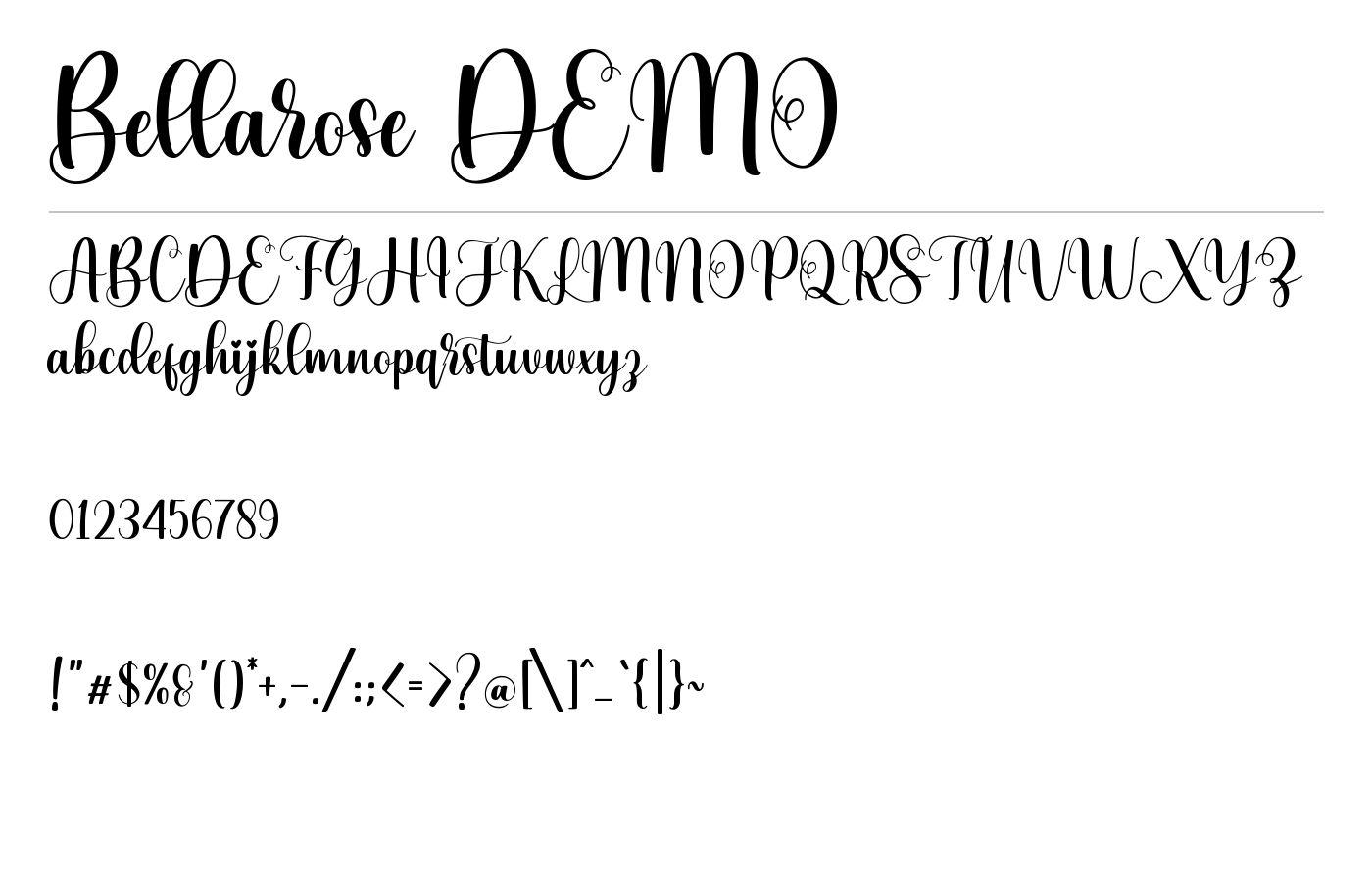 Bellarose DEMO Font preview
