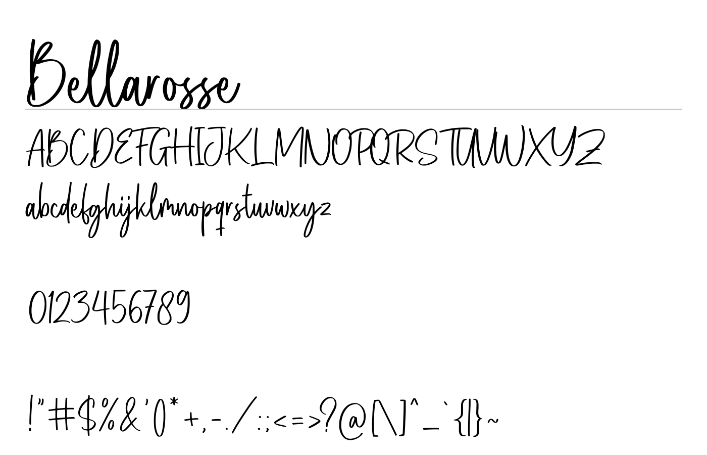 Bellarosse Font preview