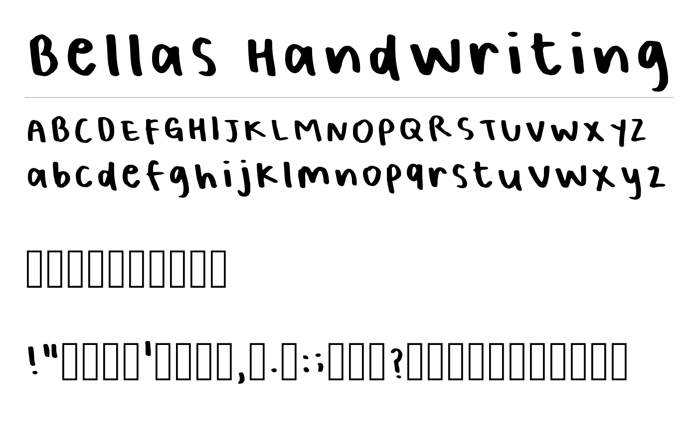 Bellas Handwriting Font preview