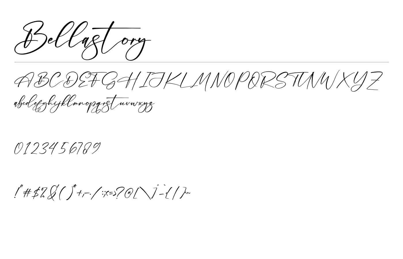 Bellastory Font preview