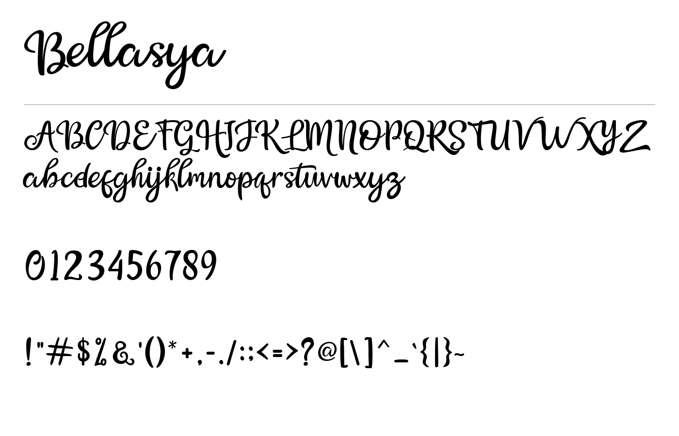 Bellasya Font preview