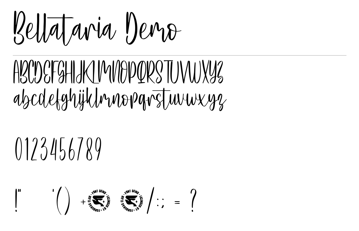 Bellataria Demo Font preview
