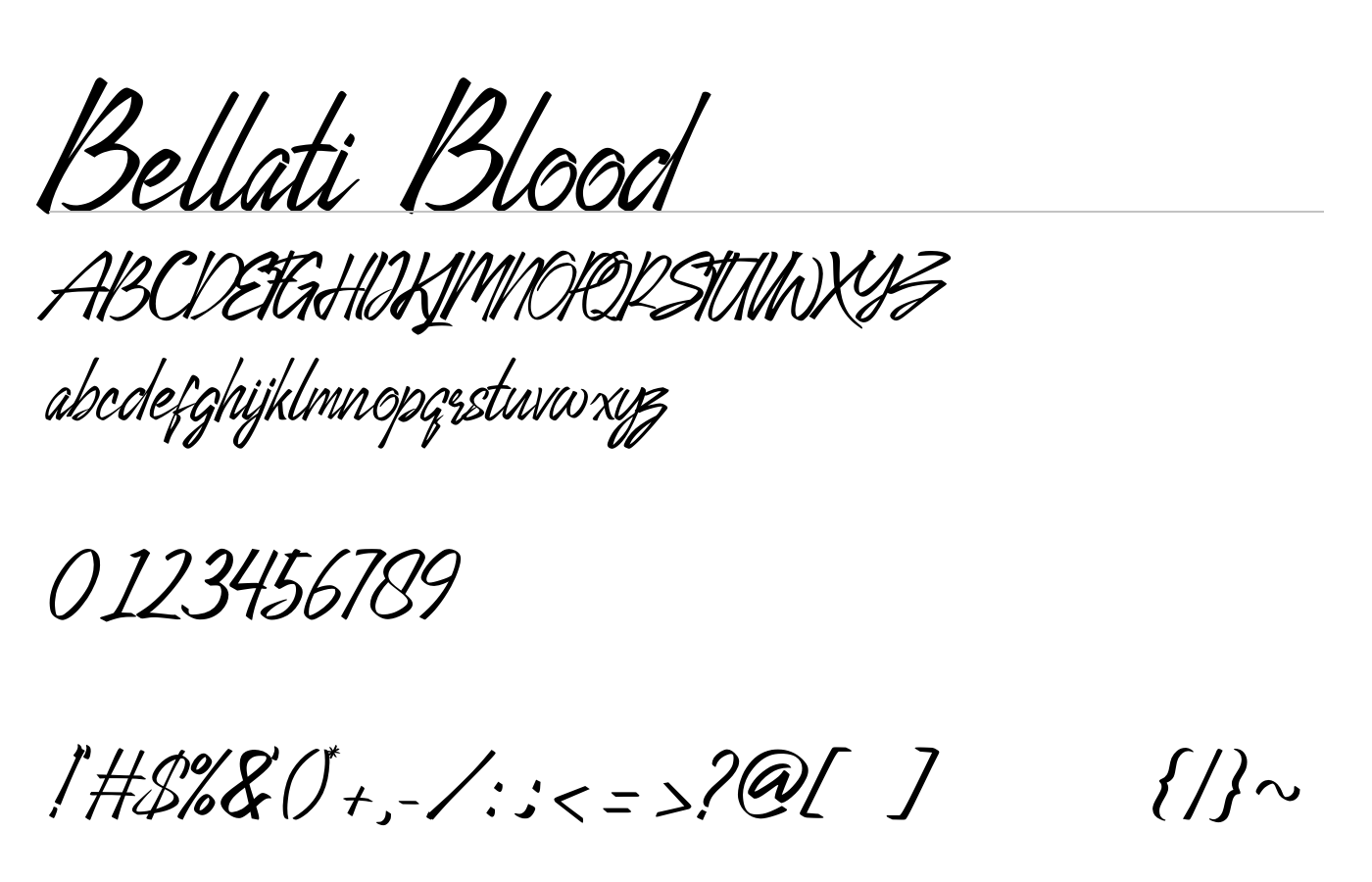 Bellati Blood Font preview