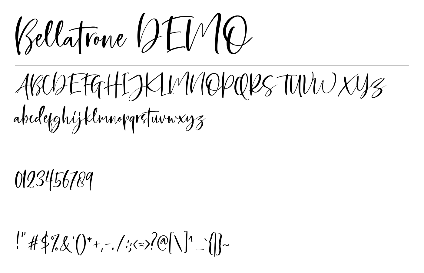 Bellatrone DEMO Font preview