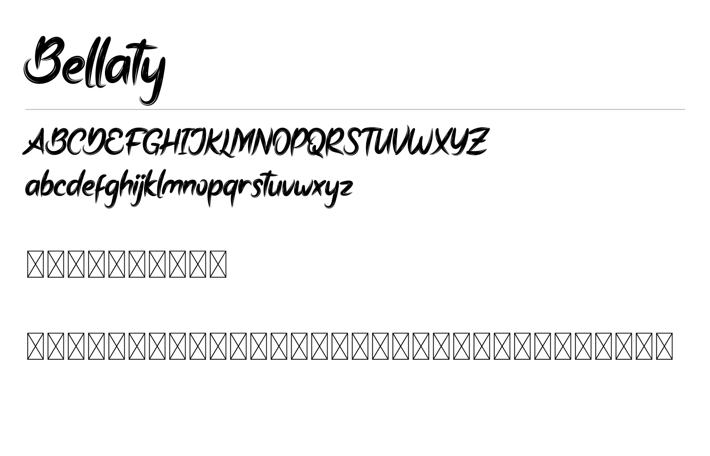 Bellaty Font preview