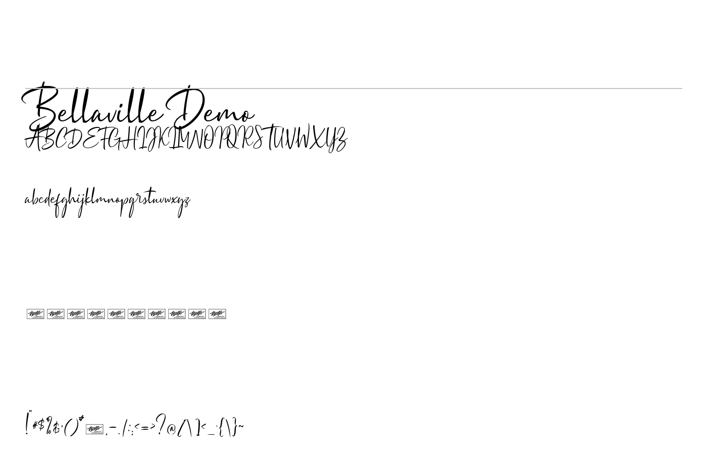 Bellaville Demo Font preview