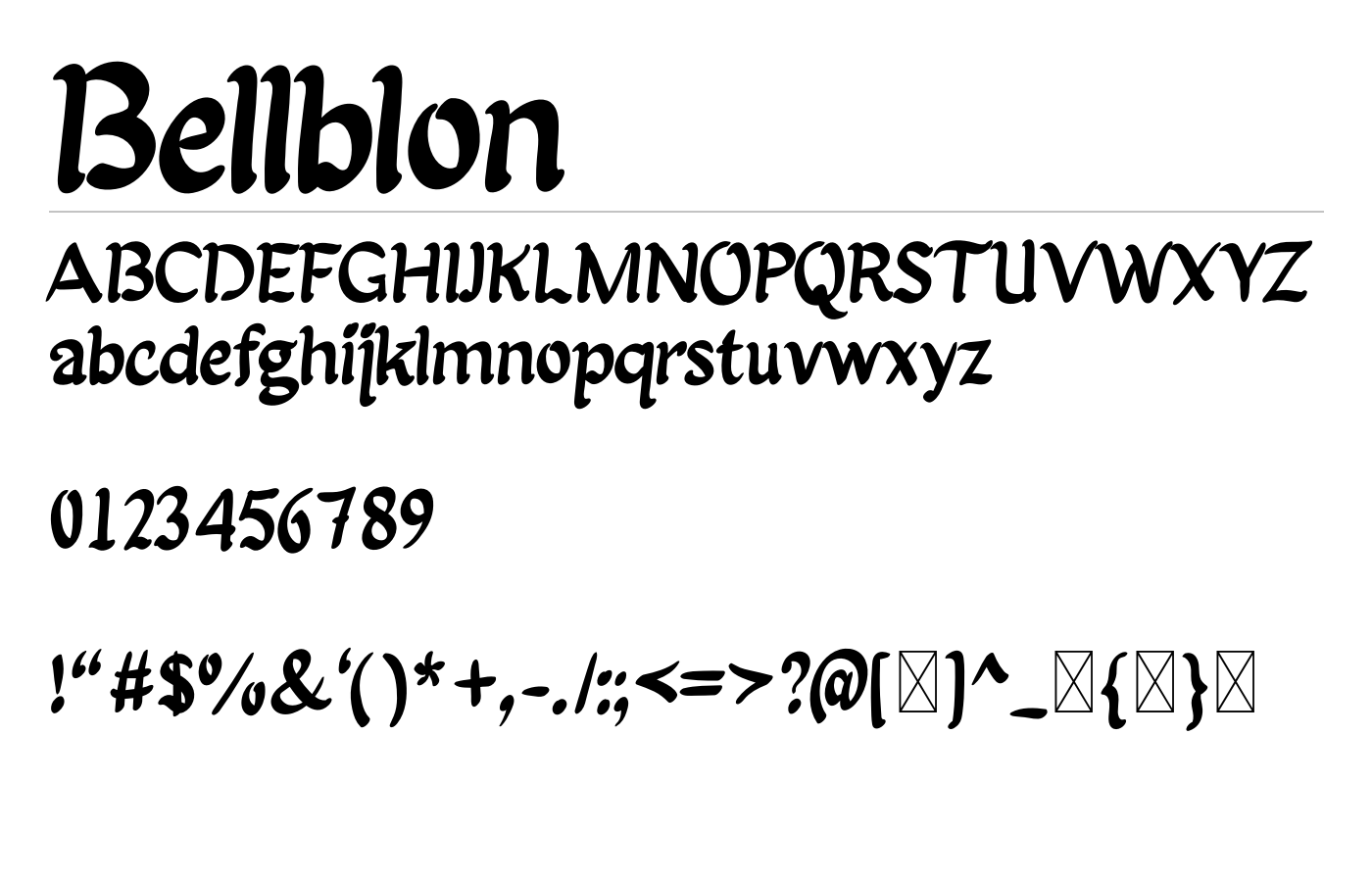 Bellblon Font preview