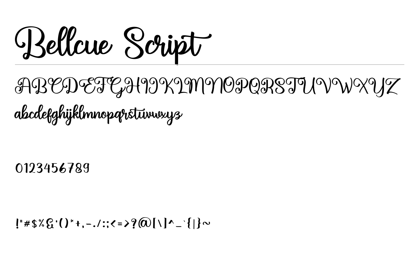 Bellcue Script Font preview