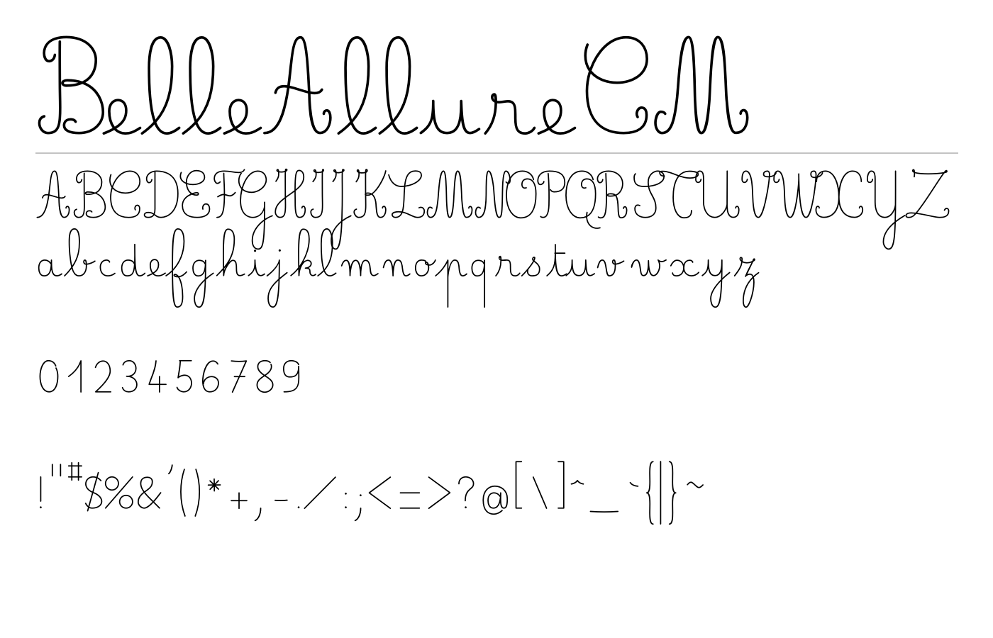 BelleAllureDuctus Font preview