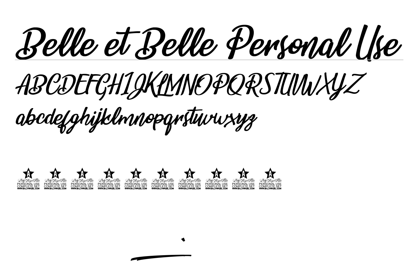 Belle et Belle Personal Use Font preview